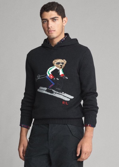 Sueter Polo Ralph Lauren Hombre Negros - Ski Bear Hooded - XEQKS3491